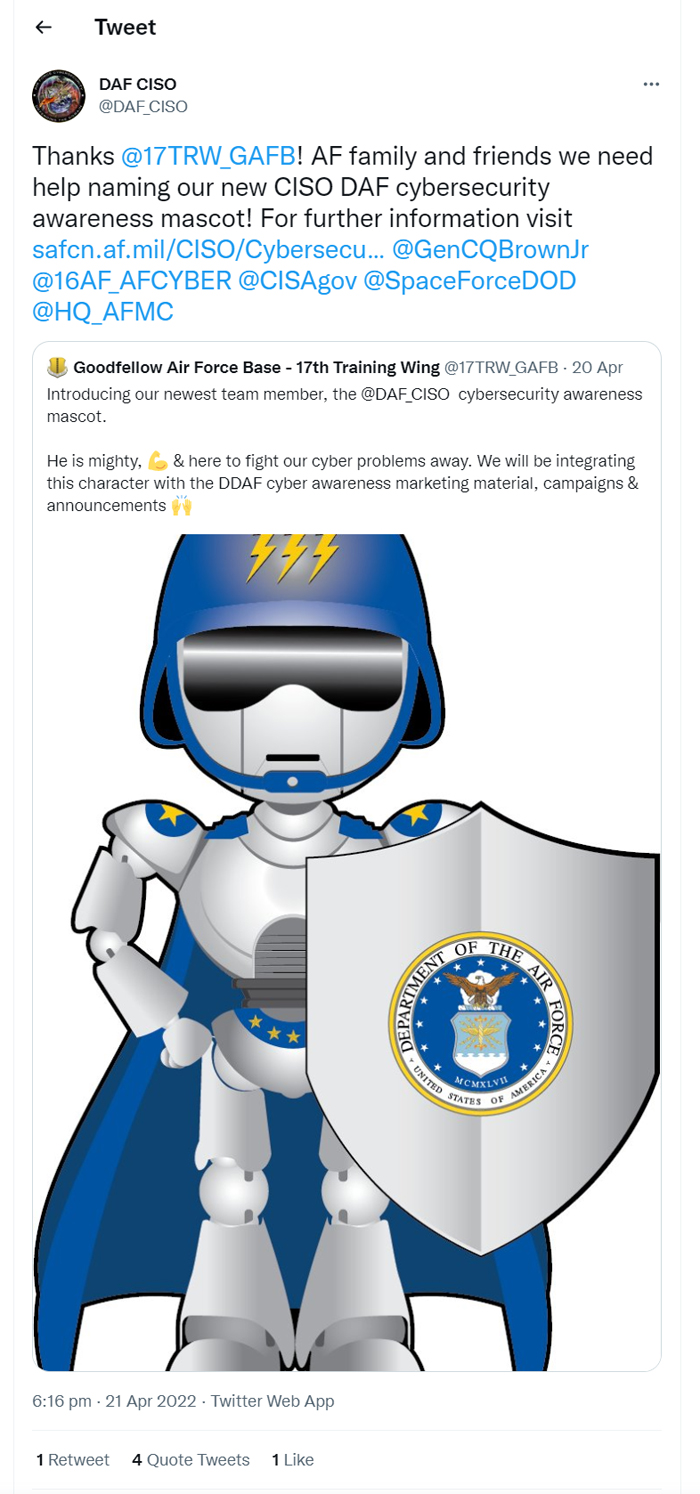 US Air Force Cybersecurity Mascot 02