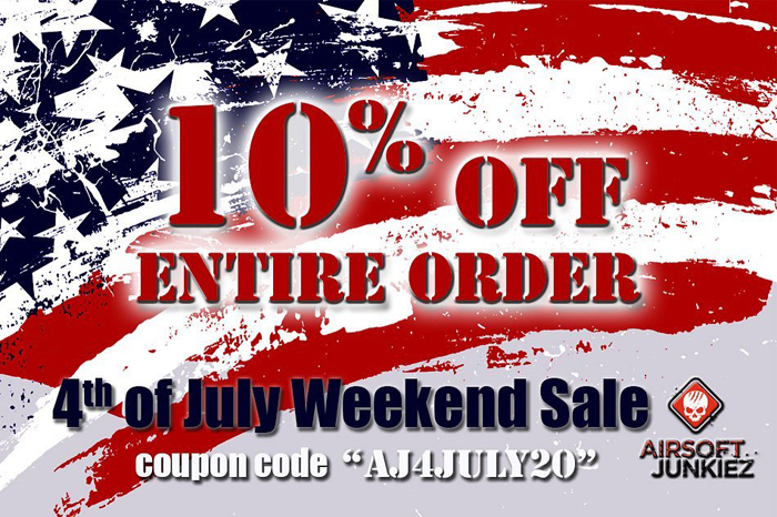 Airsoftjunkiez 4th of July Weekend Sale 2020