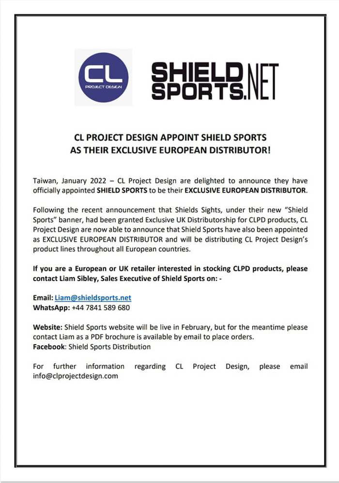 Shield Sports As CL Project Design European Distributor PR