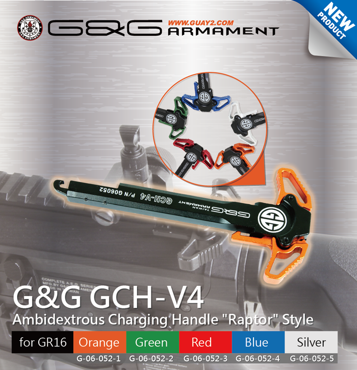 New G&G Coloured Raptor Charging Handle Popular Airsoft To