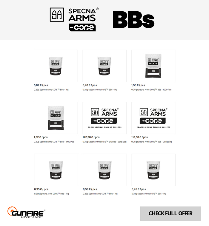 Gunfire Specna Arms CORE BBs 29 July 2020