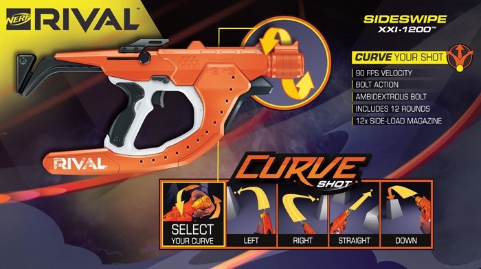 NERF RIVAL CURVE SHOT SIDESWIPE XXI-1200