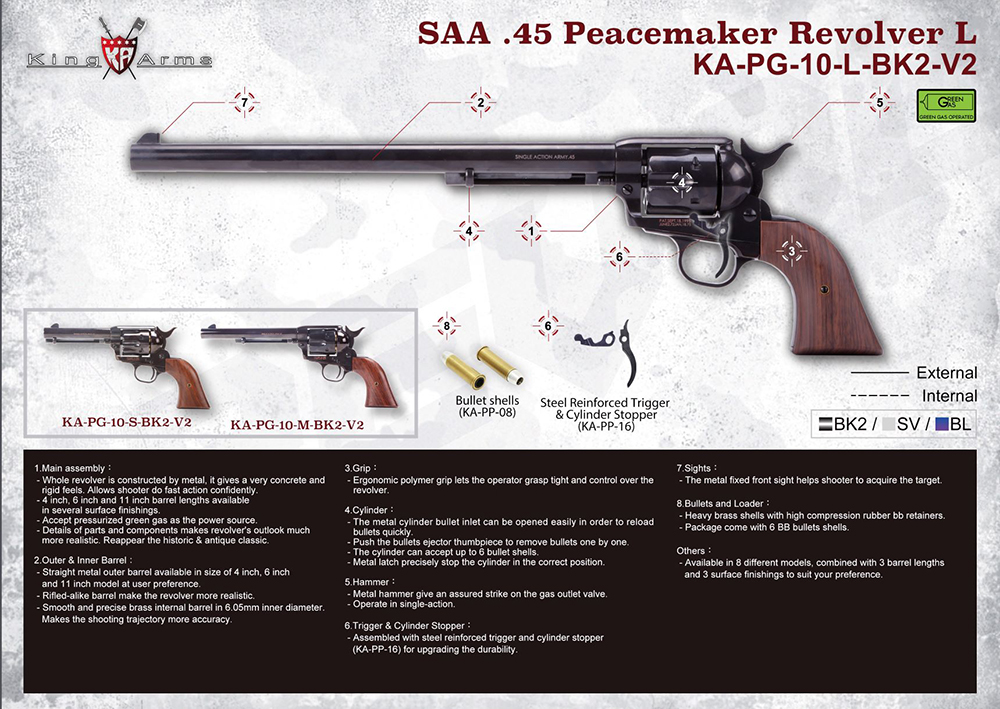 King Arms SAA .45 Peacemaker 11" Revolver 05