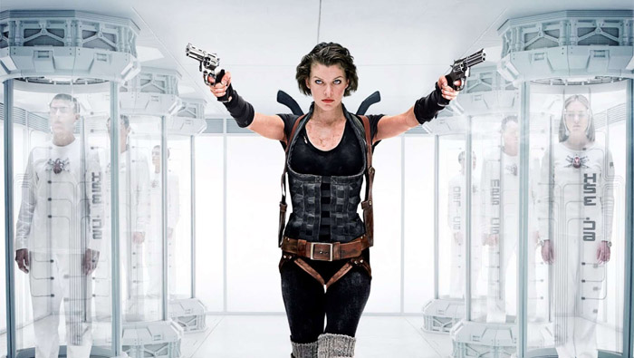 Mila Jovovich as Alice in the Resident Evil film series