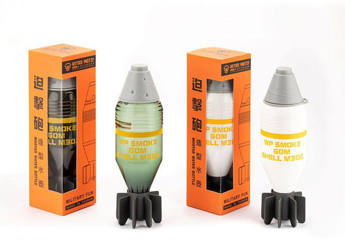 Retro Motif Mortar-Style Water Bottle 02