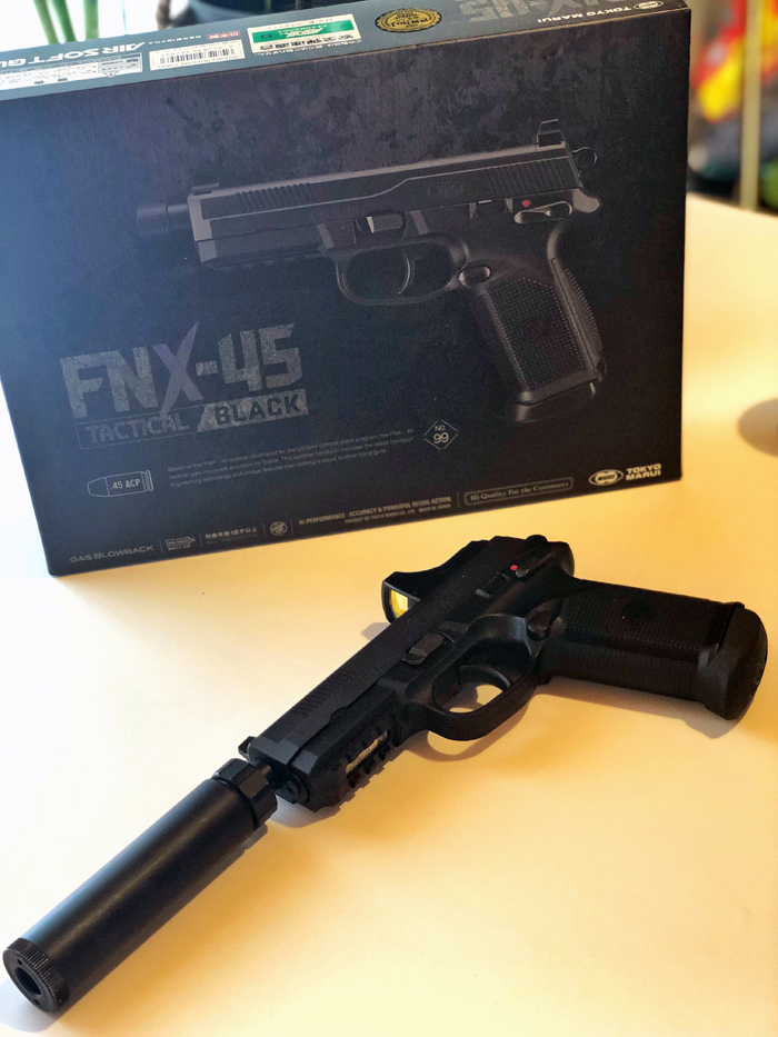 Tokyo Marui FNX-45 Tactical Black GBB Pistol Review 07