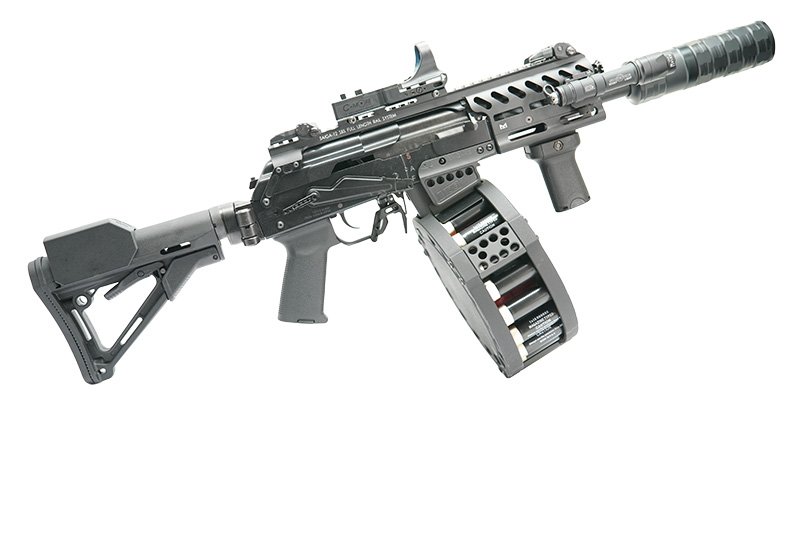 Tokyo Marui SAIGA-12 SBS GBB Shotgun With ITP Drum Kit & Rail system