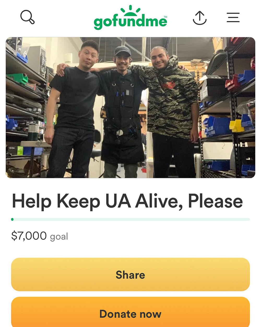 Umbrella Armory GoFundMe