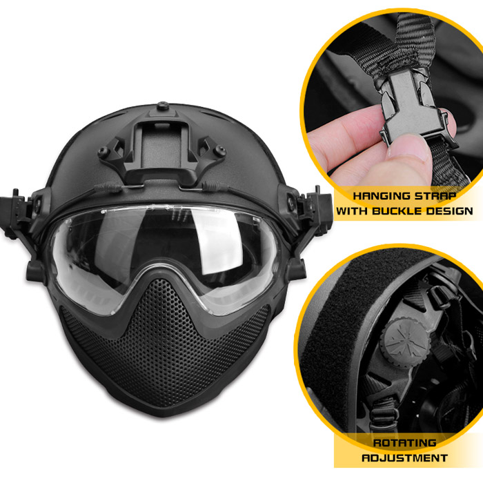 WoSport Pilot Helmet Upgraded Steel Mesh Popular Airsoft To